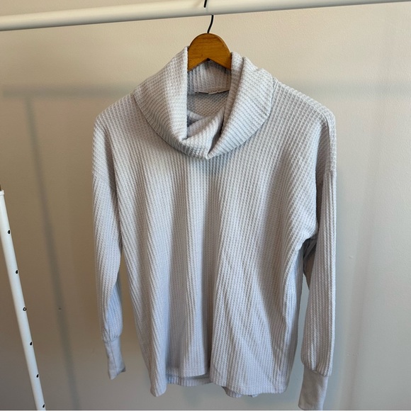 Loft Waffle Cowl Neck Tunic Top - Picture 1 of 3